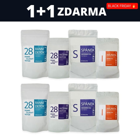 Čajové Komplexné balenie (Ranná a Večerná Detoxikácia, Spánok, Imunita)